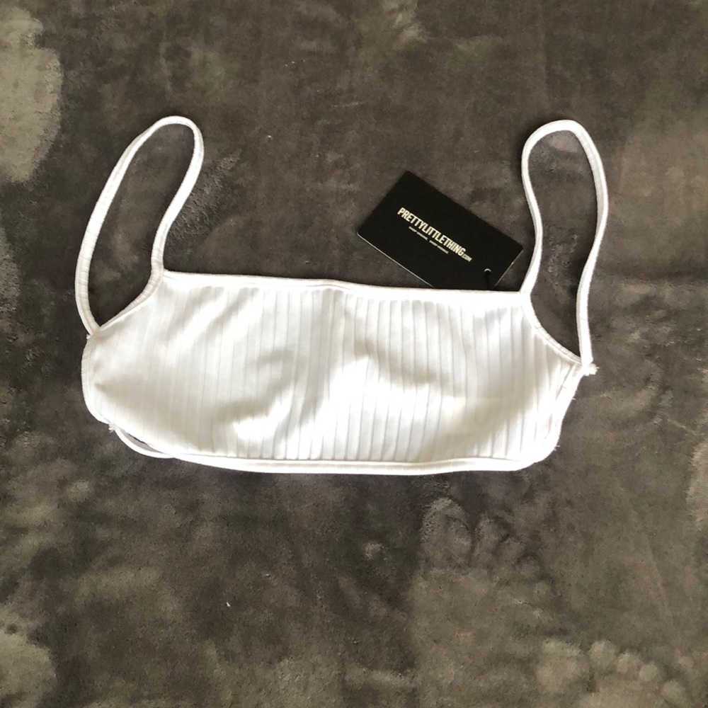 White rib strap oh back bralet